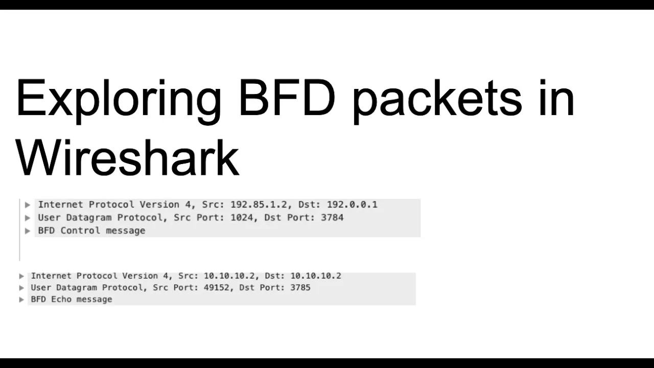 Exploring Bidirectional Forwarding Detection (BFD) packets in Wireshark