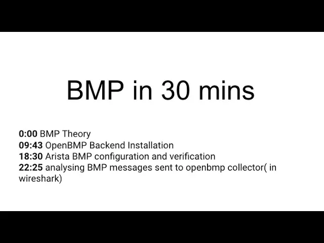 Arista BMP(BGP monitoring protocol) in 30 minutes