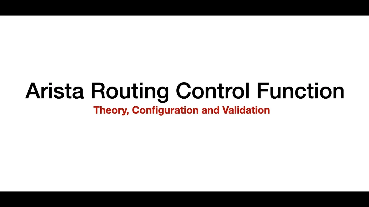 Arista Routing Control Functions(RCF)