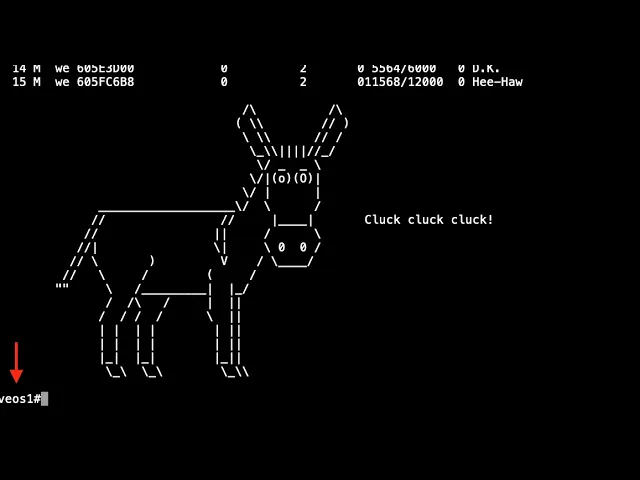 Arista EOS Hidden Inbuilt Entertainment  - Farms, Chickens, Elephants