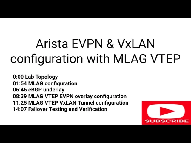 How to configure Arista  EVPN & VXLAN Bridging(L2VPN) with an MLAG VTEP